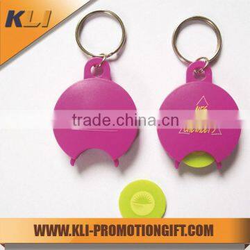 Promotional gift plastic trolley coin keyring