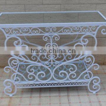 unique new style wrought Iron Coffee Table with mirror top(XY13993)