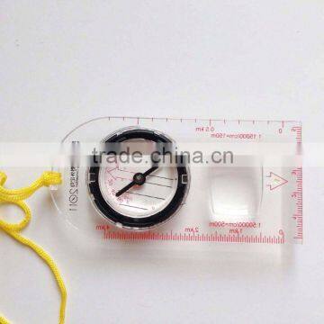 white transparent compass with rule scale on white background for Topographical Map