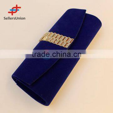 2017 No.1 Yiwu commission agents wanted Stylish deep blue evening party bag lady clutch bag