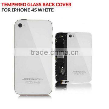 Tempered glass Back cover for iphone 4s replacement back cover housing White