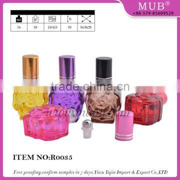 R0035 roll bottle glass bottle aluminum perfume bottle wholesale