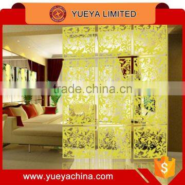 modern flower hollow hanging screen/elegant carved wall sticker 4 pieces set-yellow