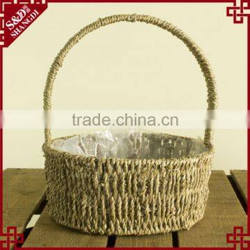 Cheap wholesale small size plant & storage used seagrass basket