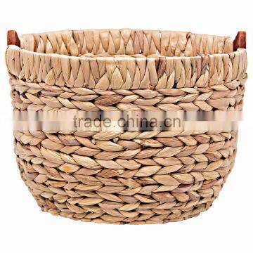 wholesale natural round water hyacinth basket with handles,water hyacinth basket manufacture