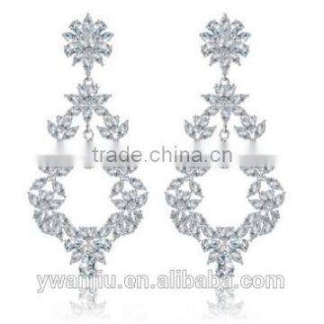 Wholesale Stock Small Order Fashion Women Garland Zircon Earrings