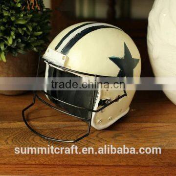 Vintage Style Resin Motorbike Helmet Prop Decoration photo-3
