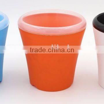 Cylinder Self watering planter office flower pot