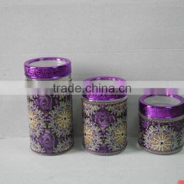 Glass Mason Storage Jar With Color Leather Sleeve and Screw Lid photo-3