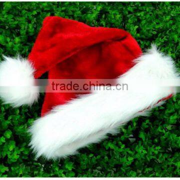 China Factory Red Custom Machine Sewing Fabric Xmas Cap Wool Felt Christmas Ideas Hat With Pointed White Pompon for Festival photo-2