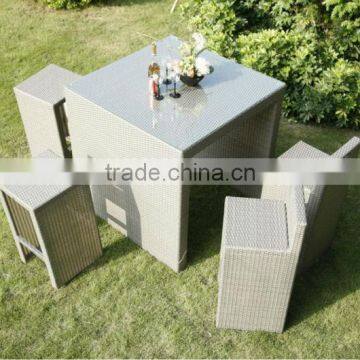 outdoor rattan bar table set