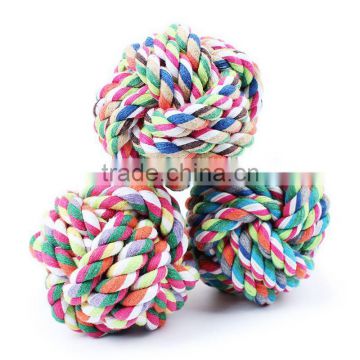 Toy ball 9cm Pet woven cotton rope/ Knot ball toys / crazy ball toy