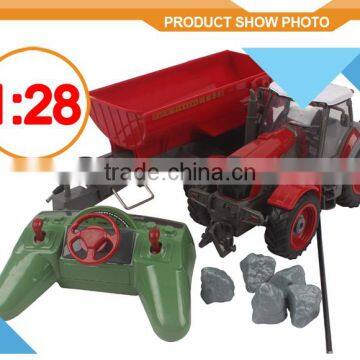 China Wholesale Sale Plastic Farm Trailer Wheels Trucks Set Battery Radio Remote Control Toy Tractor for Children photo-2