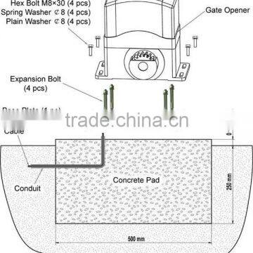 2600kg Automatic Electric Steel Sliding Gate Motor photo-2