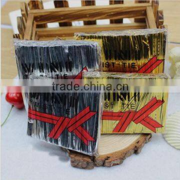 Gold Metallic Plastic Coated Twist Tie Wire for Christmas Gift Clip photo-2