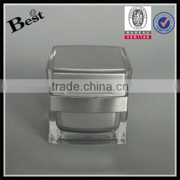 Hot Products 15g 30g 50g Square Cosmetic Acrylic Jar Cream Plastic Jar With Silver UV Top China Suppliers photo-2
