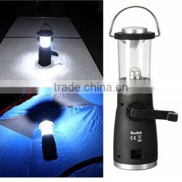 4 LED Rechargeable Lantern Camping Fishing Torch Lamp Hand Crank Tent Light NEW photo-3
