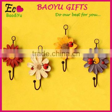 Creative resin wall hook home Decorative wall hook flowers wall hook