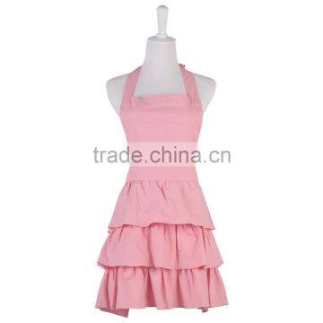 100% Cotton Canvas Apron Adjustable Neck Waist Ties Trendy Three Layers Custom Apron of Ruffles Apron For Cooking Baking BBQ