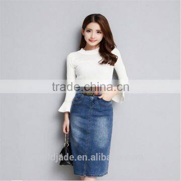 2017 Latest Autumn Denim Long Maxi Skirts Womens Skirts photo-3