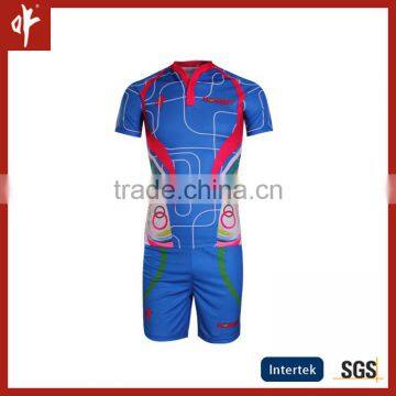 Cyan Split Collar Sublimation Rugby Jerseys,Electronic Lines training club singlet,