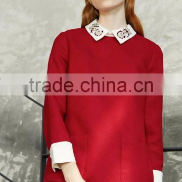 Women Fashion Dresses Winter 2016 Knee Length Dress Patterns