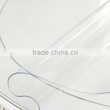 Soft Glass Transparent Waterproof Mat Custom Round PVC Round Table Cloth Tablecloth With Frosted Crystal Plate photo-5