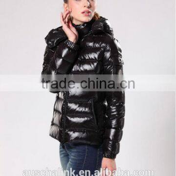 Newest Urban Women High Quality Black Ski Down Coat Customzied photo-3