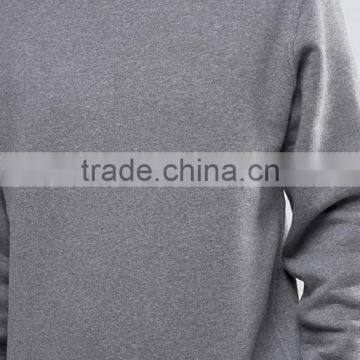 Hot Sale Autumn Custom Without Hood Crew Neck Grey Men's 80% Cotton 20% Polyester Casual Breathable Fleece Pullover Sweatshirt photo-3