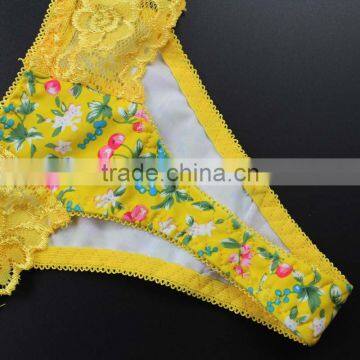 Stock Floral Flower Print Cute Low Waist Lace Sey Panties Women Underwear Thongs Bragas Women Panties Sey Underwear Women Briefs photo-4