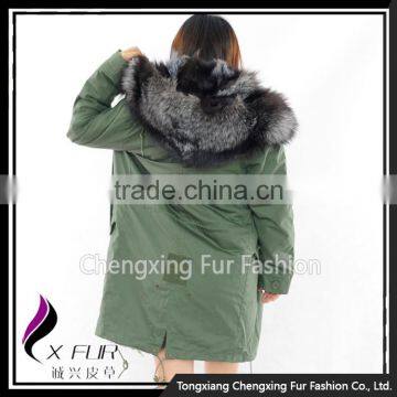 CX-G-P-04 2016 Women's Fashion Clothes Fox Fur Lined Winter Parka With Fur Hood photo-4
