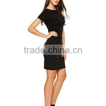 BEAUTYTALK Women's Pencil Dress Elegant Short Sleeve Casual Knee Length T-Shirt Dress photo-2