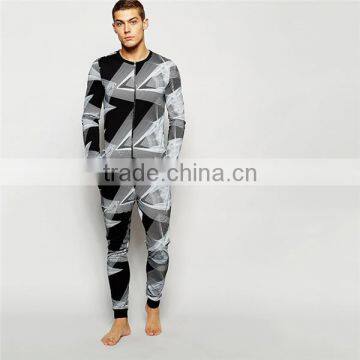 Loungewear Grandad Waterproof Onesie Adults With Geo Print