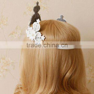 Europe Baroque Pearl&shell Hair Band,big Crown Bride Hair Hoop,lace Wedding Jewelry Hair Accessories photo-3