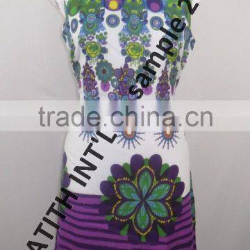 Round Neck Print Polyster Ladies Dress photo-3