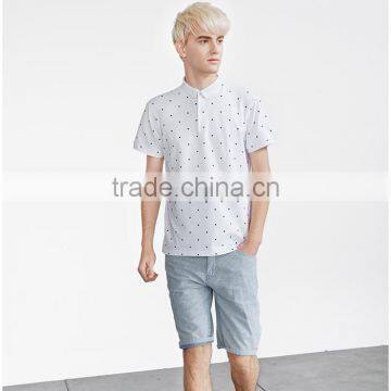 Newest Casual Style White Printed Polo Shirt Design photo-1
