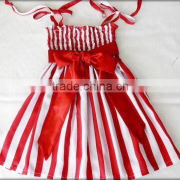 Manufacturer Baby Stripe Frock Bowknot Children's Frilly Elegant Dresses