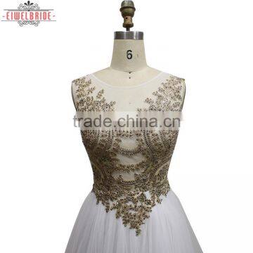 OEM Long Floor-length White A Line Wedding Dress photo-4