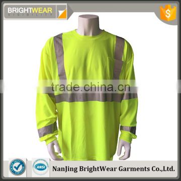 100% polyester 3M8710 reflective tape long sleeve protective T-shirt