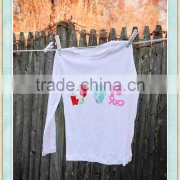 valentines day appliqued love shirt ruffle raglan shirt kids clothing wholesale children wear