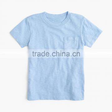 Wholesale Comfortable Custom Design Baby Clothes 2017 Boys' Slub Pocket T-shirt New Style Plain Children Clothing