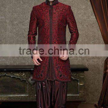 Black Maroon Pattiyala Designer Sherwani