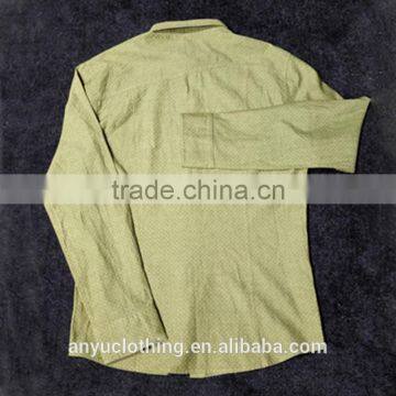 Green Men Slim Long Sleeves Dotted Print Shirts photo-2