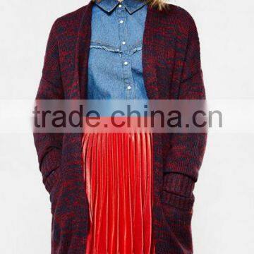 Women's Long Tunic Wrap Around Mixed Wool Cardigan Sweater With Wholesale Price photo-2