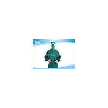 Green Or Blue Polyester Reusable Surgical Gowns , Antistatic Isolation Gowns