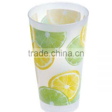 2013 New item pp cup, 630ml & 22oz plastic cup with fruit printing, drinking cup