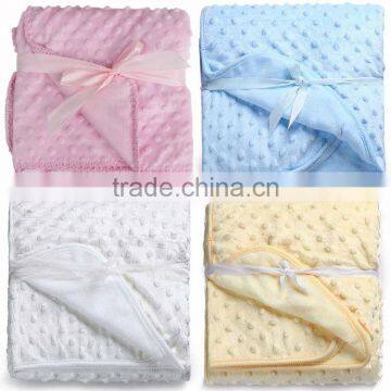 76*76cm double fleece newborn baby swaddle wrap soft winter blanket