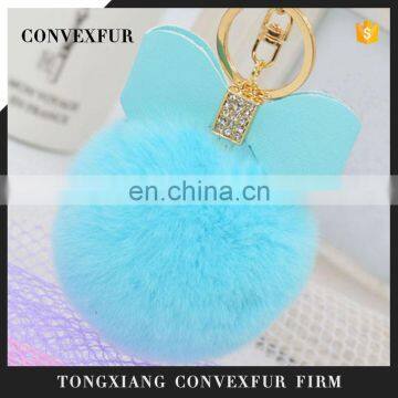 Top quality fancy rabbit fur pom pom key chain/bag charm China