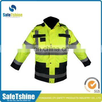 Hot selling safety jacket for man with T/C reflective tape and with pockets