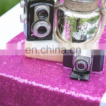 New Arrival Hot Pink Medium Price Shiny Sequins Christmas Table Runner For Wedding Decoration photo-3